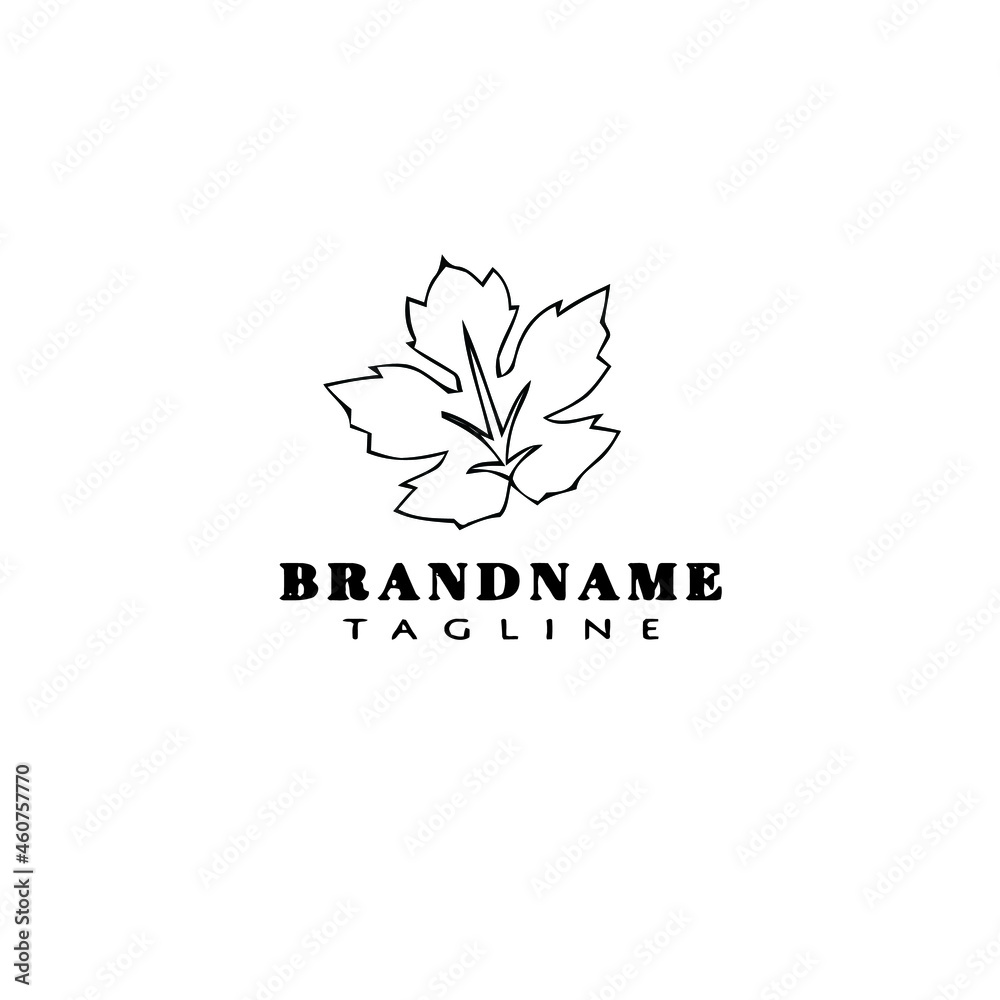 Fototapeta premium leaf logo cartoon icon design flat black isolated vector illustration