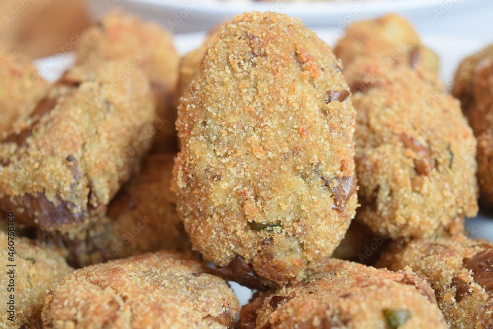 fried eggplant meatballs fried eggplant meatballs
