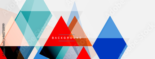 Color triangles composition, geometric abstract background. Techno or business concept, pattern for wallpaper, banner, background, landing page