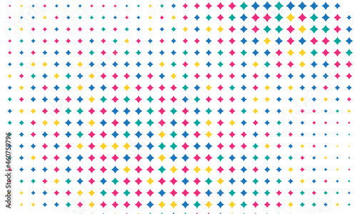 Colorful stars pattern halftone vector design background