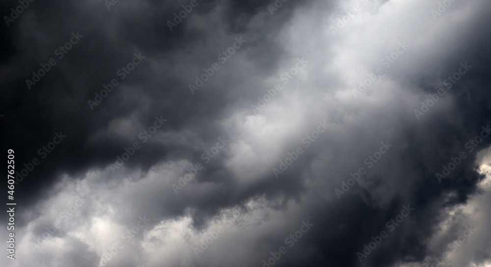Black storm clouds in sky. Autumn nature background Black storm clouds in sky. Autumn nature background