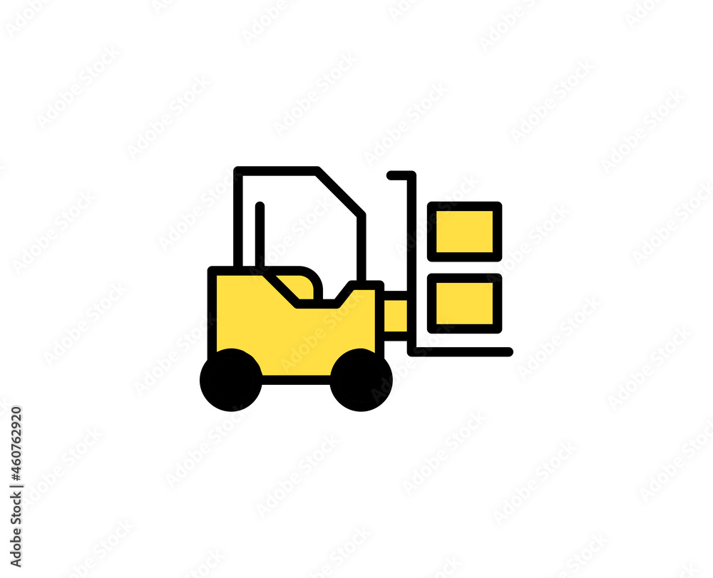 Forklift line icon. Vector symbol in trendy flat style on white background. Commerce sing for design. Forklift line icon. Vector symbol in trendy flat style on white background. Commerce sing for design.