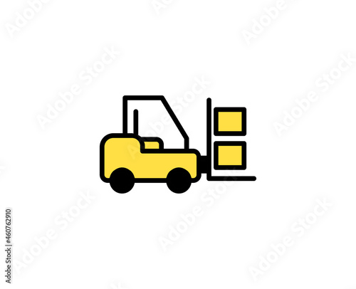 Forklift line icon. Vector symbol in trendy flat style on white background. Commerce sing for design.