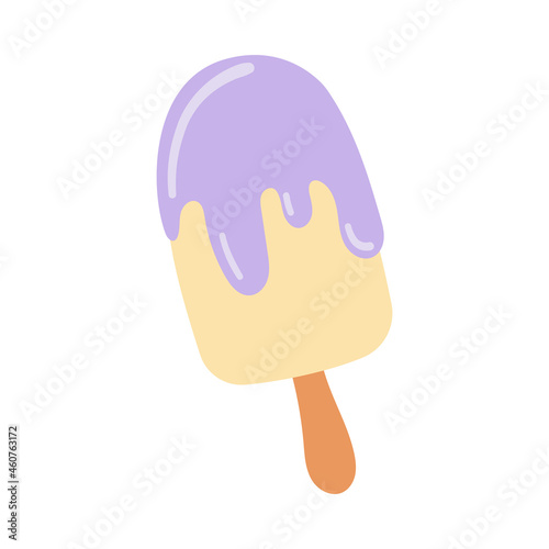 Tasty popsicle ice cream cartoon vector illustration on white background