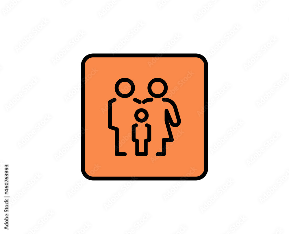 Family line icon. High quality outline symbol for web design or mobile app. Thin line sign for design logo. Color outline pictogram on white background Family line icon. High quality outline symbol for web design or mobile app. Thin line sign for design logo. Color outline pictogram on white background