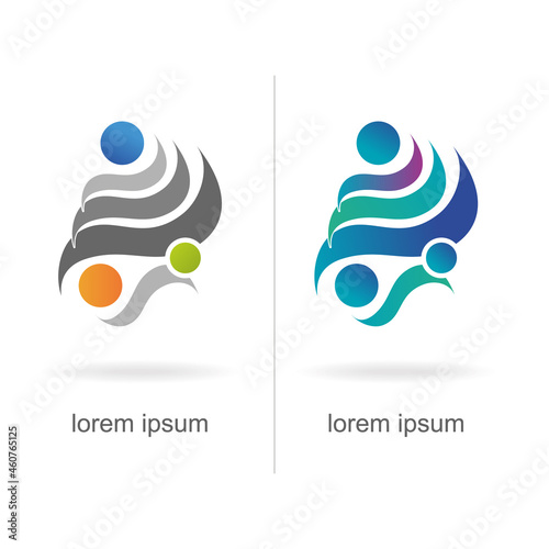 Creative, digital, trendy abstract, vibrant and colorful icon, element logo and symbol.