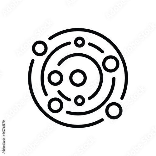 Black line icon for universe