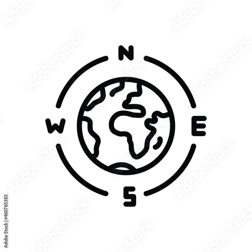 Black line icon for latitude