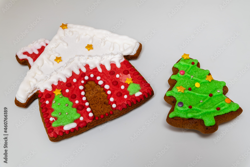 Christmas cookies on isolated white background