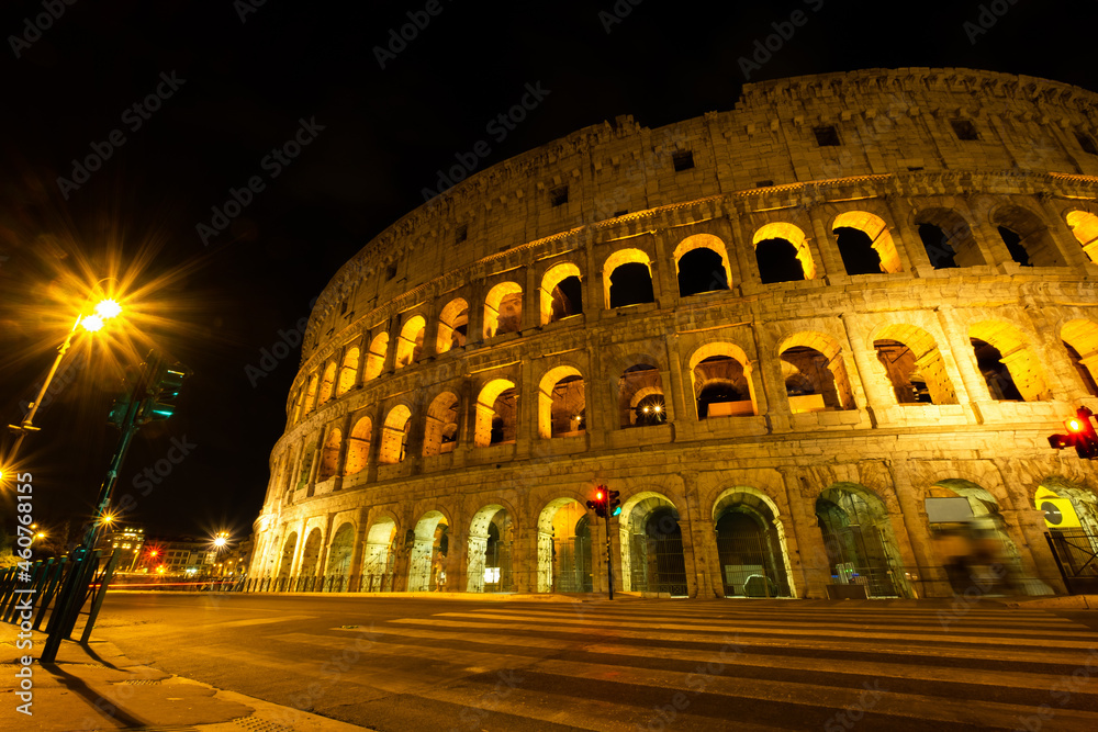 Rome, The Majestic Coliseum at night. Italy.