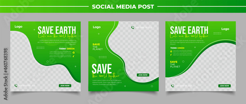 save the world social media post template