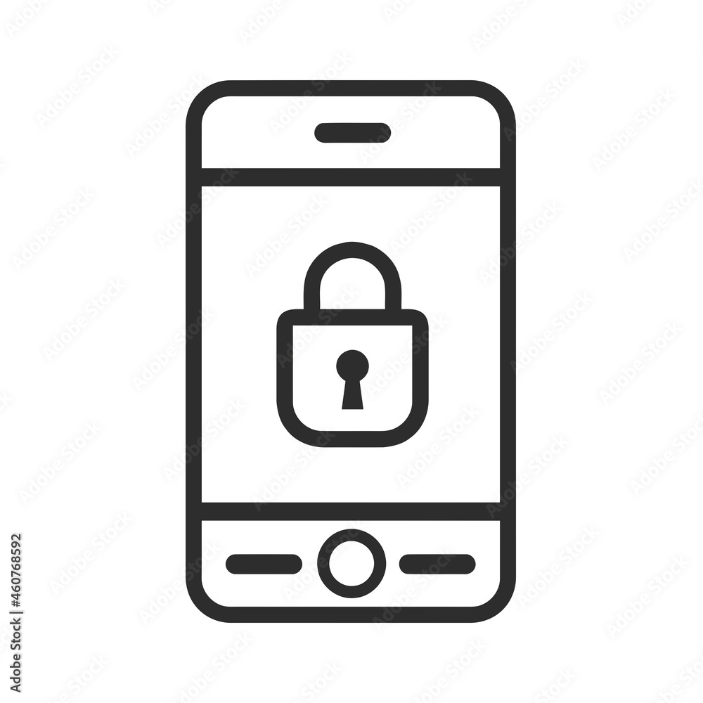 Mobile security icon. Cyber security symbol. Smartphone sign. Mobile security icon. Cyber security symbol. Smartphone sign.