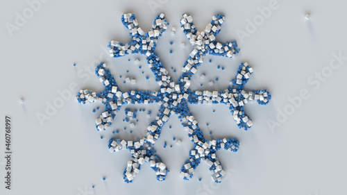 Snowflake of white and blue...