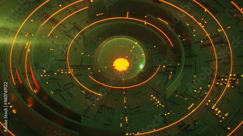 Green futuristic mechanic m...