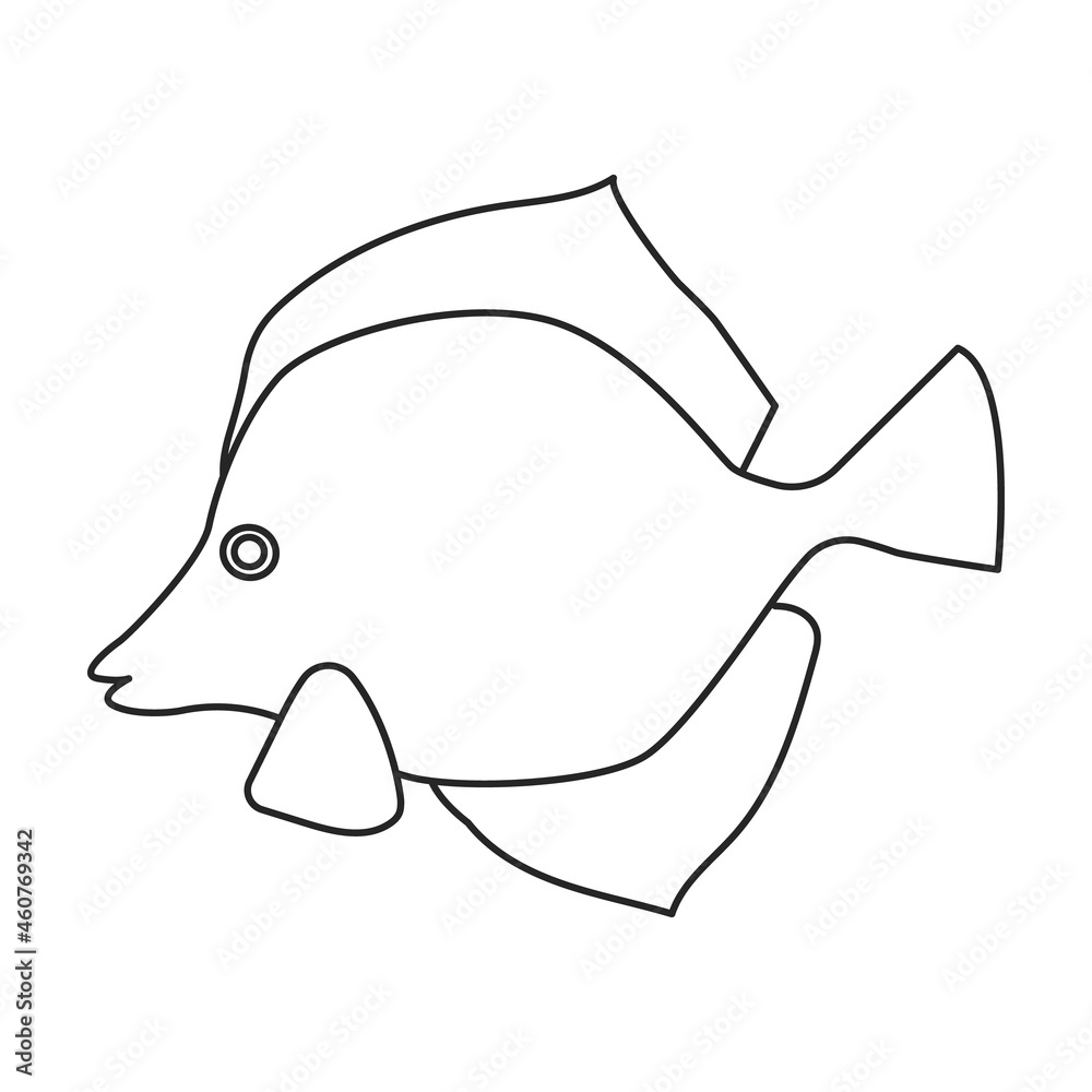 Tropical fish vector outline icon. Vector illustration exotic aunafish on white background. Isolated outline illustration icon of tropical fish . Tropical fish vector outline icon. Vector illustration exotic aunafish on white background. Isolated outline illustration icon of tropical fish .