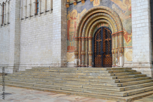 Entrance to the main Assumption Cathedral of the Moscow Kremlin