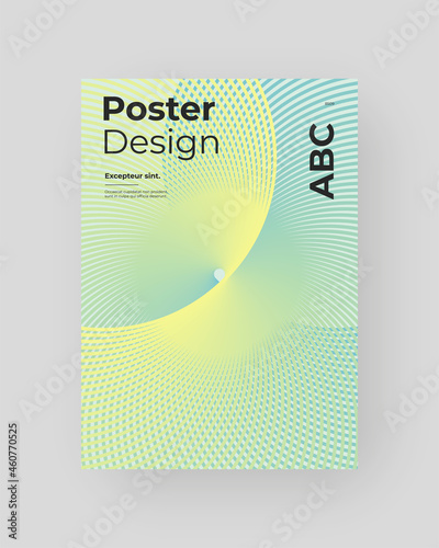 Abstract Placard, Poster, Flyer, Banner Design. Colorful illustration on vertical A4 format. Original geometric shapes composition. Decorative minimal backdrop.
