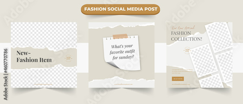 Set of fashion sale social media post template collection best for coach content creator promotion and social web ads