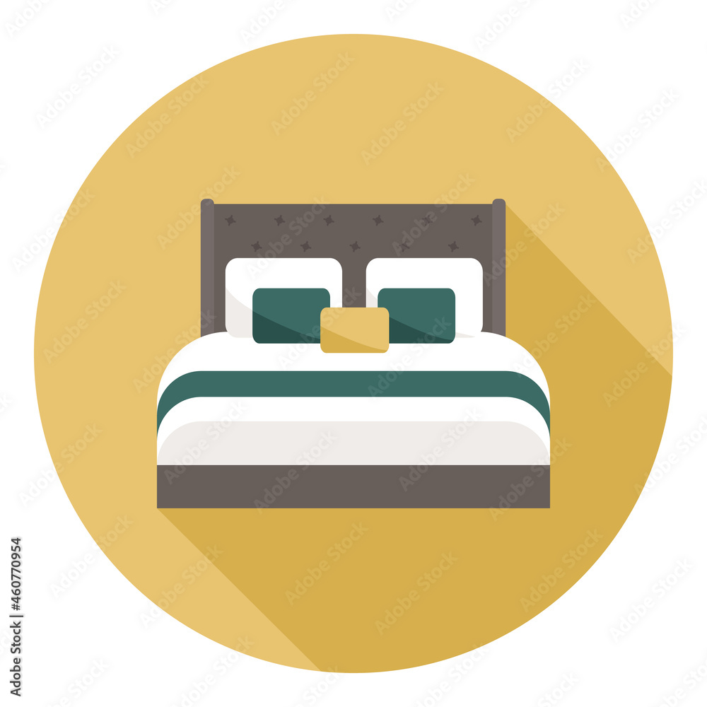 Bed icon. Vector illustration in flat style. Bed icon. Vector illustration in flat style.