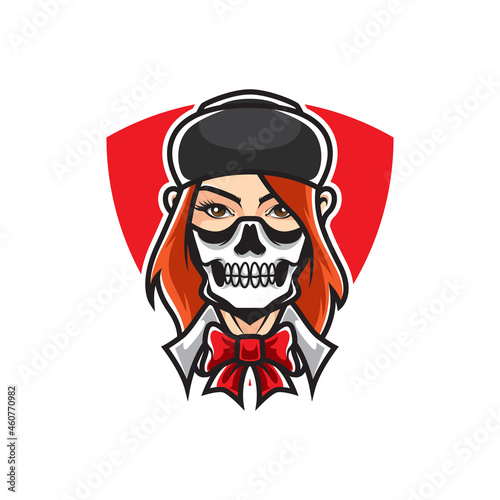 PUNK GIRL HEAD SKULL MASK