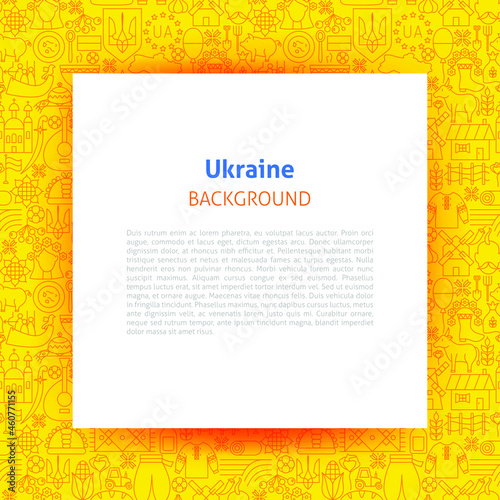 Ukraine Paper Template. Vector Illustration of Outline Design.