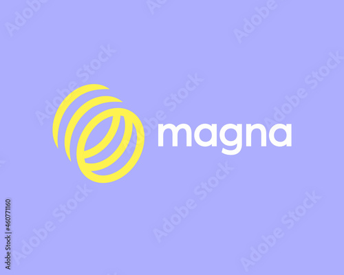Abstract tube, rings colorful logo design template. Minimalistic plumbing, pipeline, connection vector sign symbol mark logotype.