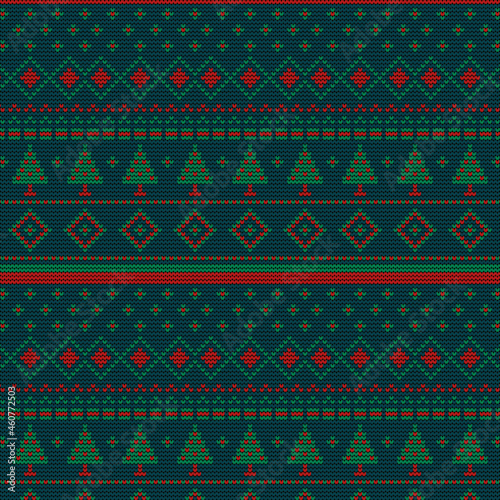 Christmas sweater knitting design seamless pattern 