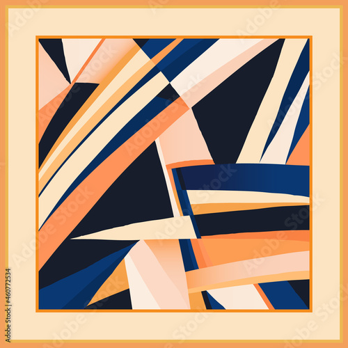 Silk scarf modern abstract print design. Trendy style illustration. Fashionable vector template for design.