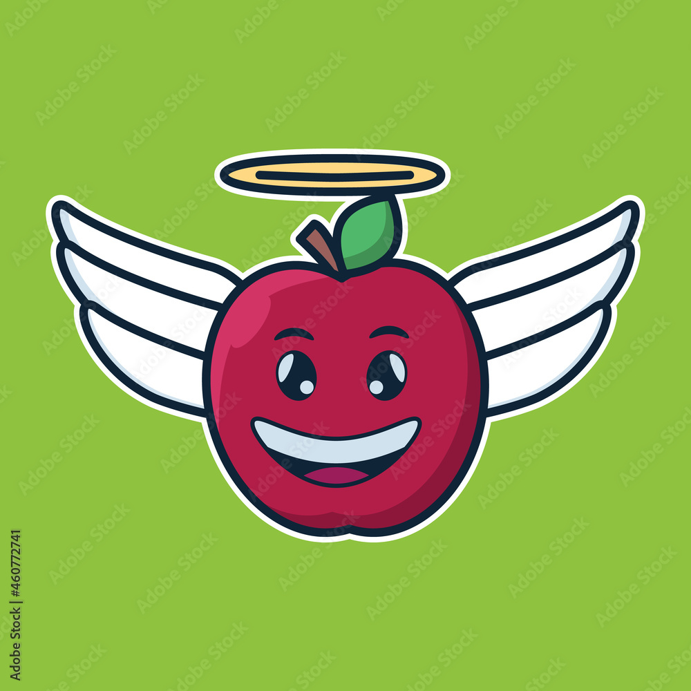 vector illustration of
apple character angel vector illustration of
apple character angel