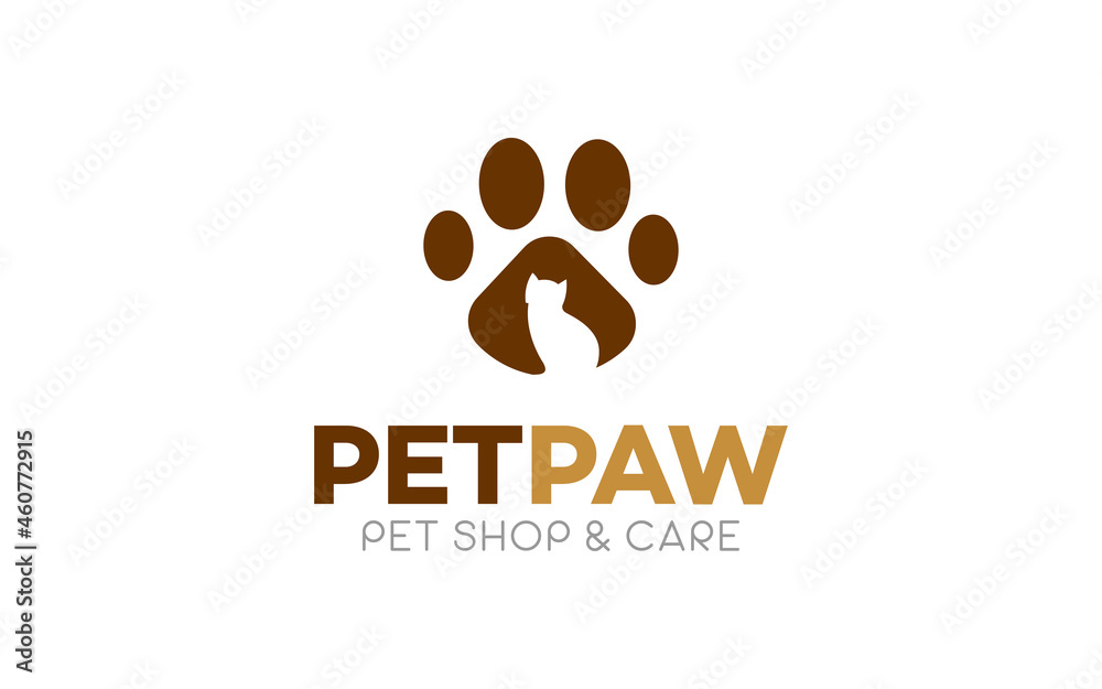 Illustration vector graphic of paw clinic and care business logo design template Illustration vector graphic of paw clinic and care business logo design template