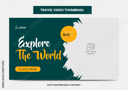 Travel Agency video thumbnail and web banner. Tourism Marketing Service social media video thumbnail 