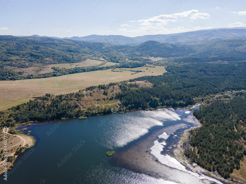 Aerial view of Yarlovtsi Reservoir, Bulgaria Aerial view of Yarlovtsi Reservoir, Bulgaria