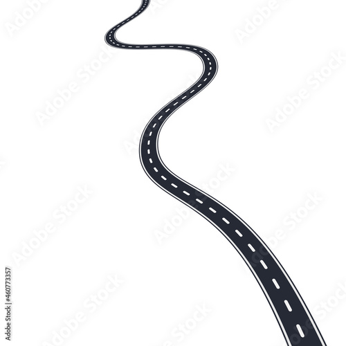 Illustration of asphalt road on white