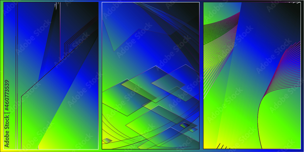 Green and Blue Abstract Background With Lines
