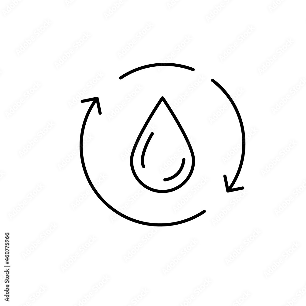Water and recycling icon. Ecology and Environment-related line icon. Global Warming, Forest, Organic Farming, and more Water and recycling icon. Ecology and Environment-related line icon. Global Warming, Forest, Organic Farming, and more