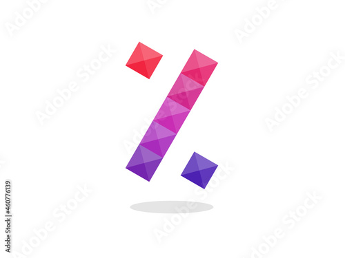 Free Download Geometric percent icon with perfect combination of red-blue color. Vector illustration. - GFXLoad