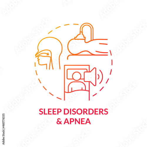 Sleep disorders and apnea concept icon. Hypertension cause abstract idea thin line illustration. Difficulty staying asleep. Sleep-related breathing disorder. Vector isolated outline color drawing