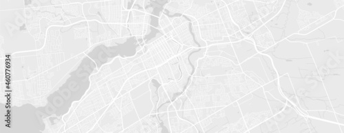 White and light grey Ottawa city area vector horizontal background map, streets and water cartography illustration.