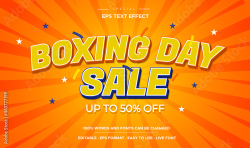 Editable text effect boxing day sale style