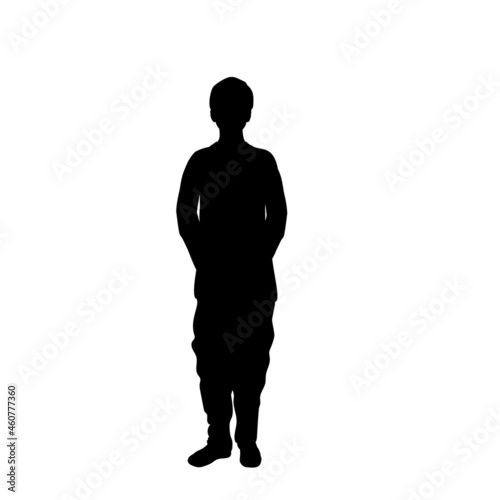 Silhouette one Indian boy. Indian culture.