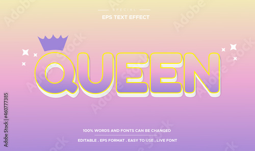 Editable text effect queen style