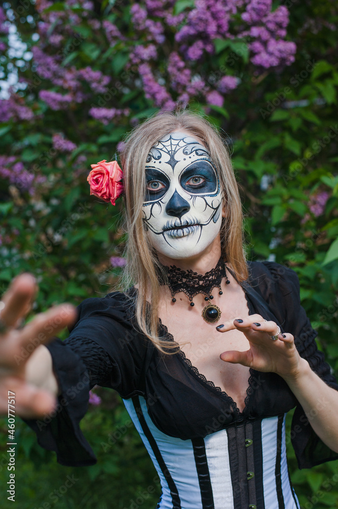 person in carnival mask