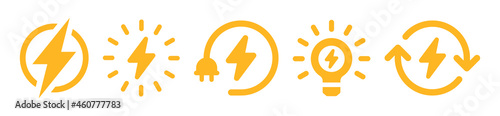 Tableau sur toile Lightning bolt icon set