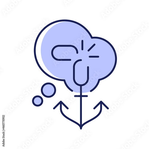 Getting rid of biases RGB color icon. Stereotype and intolerant attitude. Change mindset and decision making process. Critical thinking. Isolated vector illustration. Simple filled line drawing