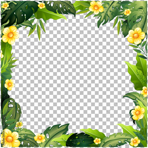 Nature plants frame transparent background