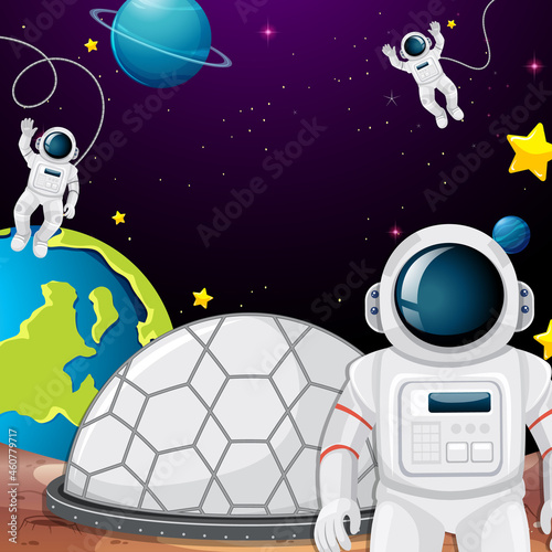 A space cartoon background scene