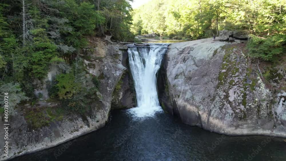 aerial push into elk river falls in elk park nc, north carolina, near johnson city tennessee, watauga lake, elizabethton tennessee, bristol tennessee and kingsport tennessee aerial push into elk river falls in elk park nc, north carolina, near johnson city tennessee, watauga lake, elizabethton tennessee, bristol tennessee and kingsport tennessee