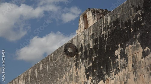 Great Ballcourt Stone Ring. Chichen Itza. Yucatan, Mexico  photo