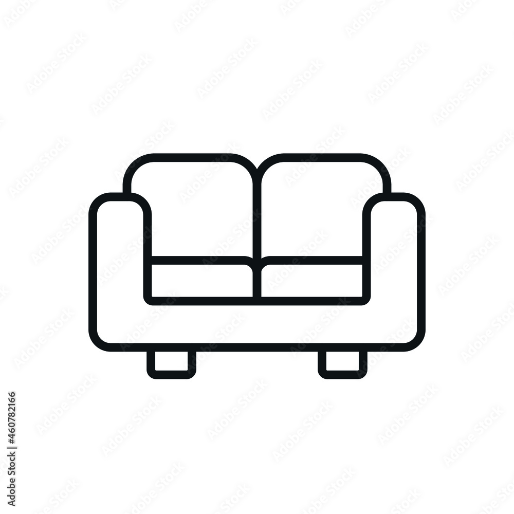 Sofa linear icon. Thin line customizable illustration. Vector isolated outline drawing. Editable stroke Sofa linear icon. Thin line customizable illustration. Vector isolated outline drawing. Editable stroke
