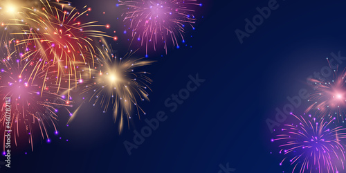firework and christmas themed Celebration party 2022 Happy New Year background design.